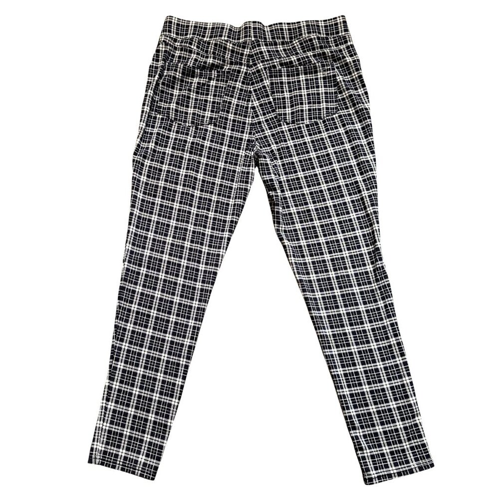 Seven7 Super Comfy Versatile Plaid Navy White Pull On Leggings Soft Stretch XLEG - Picture 3 of 10